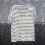 Banana Republic  Blue and White Striped V Neck T-Shirt Photo 0