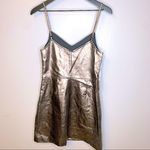 1. State  The Curator Metallic Silver‎ Foil Faux Leather Dress Photo 4