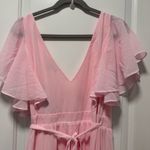 Lulus Convincing Grace NWT size M Light Blush Flutter Sleeve Wrap Maxi Dress Photo 11