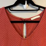 Reborn J  Blouse Mauve Swiss Dot Puff Ruffle Short Sleeve V Neck Top Sz 3X EUC Photo 4