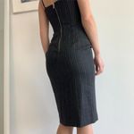 Dolce & Gabbana D&G Grey Pinstripe Gabardine Draped Detail Strapless Mini Dress size S-XS Photo 5