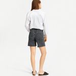 Everlane  Denim Shorts in Washed Black High Rise Long Inseam Raw Hem- Size 28 Photo 3