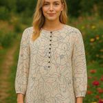 Maeve Anthropologie  Bethesda Lily Flannel Button Blouse Cottagecore Whimsical S Photo 0