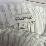 Madewell  Cotton Shorts Pull-On Striped White Blue‎ Womens Size 1X Stretch Waist Photo 6