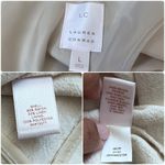 LC Lauren Conrad Tan Linen Blend Notch Lapel Pocket Double Breasted Blazer Large Photo 10