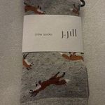 J. Jill Animal Print Gray Crew Socks 5 Photo 0