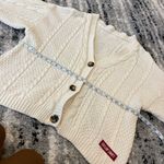 Taylor Swift  Taylor’s Version Red Cream Star Cardigan Cable Knit Sweater M/L Photo 5