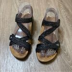 Taos Trulie Leather Sandals Black Braided Slingback Size 6 Photo 2