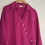 Soft Surroundings  Washed Tencel Asymmetric Tunic Top Pink Orchid Fuchsia Small Photo 2