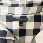 Banana Republic  Gingham Plaid Shirtdress Navy Blue Gray White Dress 8 Photo 8