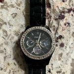 Fossil  Black Womens Watch, Crystal Case, Black Acetate Band ES-2157 111108 Photo 0