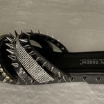 Cape Robbin XTREME SLIDES Silver Metal with spikes and rhinestones BLACK Size 6 Photo 4