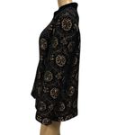 Laura Ashley  Black Bronze Tapestry and Velvet Button Up Peacoat Jacket Womens L Photo 3