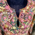 Raj 100% Cotton SzL Ladies Pink Boho Hippie Tunic Top Swim Cover Embroidered Photo 2