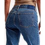 Abercrombie & Fitch  The 90s Straight Mid Rise Jean Denim Dark Wash 12S 31 EUC Photo 4