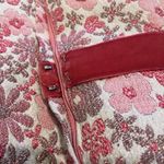 60’s Custom Pink Floral Metallic Velvet Trim Long Sleeve Maxi Dress Size M Photo 5