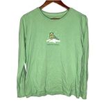 Life is Good Women´s Green Cotton T-Shirts M Long Sleeve "Under the Weather" Photo 0