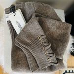 Ba&sh Keane Lace-Up Cuff Wool & Cotton Sweater, Tan, Size Small, DESIGNER, NWT Photo 3