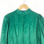 ZARA  Green Satin Mock Neck Faux Wrap Mini Dress Small Long Sleeve 1165/259 Photo 4