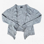 ALLSAINTS Light Grey Open Front Wool Alpaca Cropped Cardigan Sweater Size XL Photo 2