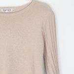 Nanette Lepore Womens Metallic Pleated Balloon Sleeve Sweater Size M Cream Gold Photo 1