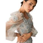 Love Shack Fancy Wells Puff Sleeve Mini Dress Organza Glacier Blue Size 2 NEW Photo 6