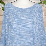 Avenue Women's Blue Blouse Top Size 22W 24W Long Bell Sleeves Ruffle Hem Ribbed Photo 1