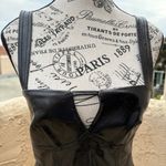 Jonathan Simkhai Standard Abra patent crinkle vegan leather bustier dress XS NWT Black Photo 8