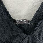 ZARA  black sheer floral lace striped bodysuit women's size small Photo 7