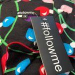 Multicolored Lights Novelty Print Flannel Pajama Set Black Size 1X Photo 4