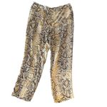 ZARA  snakeskin with yellow stripe lightweight‎ pants. Women's Large EUC Photo 1