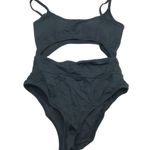Aerie One Piece Swimsuit Cheeky Cutouts Scoop Neck Black S Photo 0