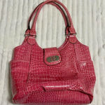 Pink Satchel Purse Faux Alligator Skin Shoulder Bag Photo 0
