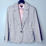 Classiques Entier  Nordstrom Jacket Blazer Pink Tweed Fringe Size 10 Photo 0