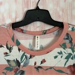 Vanilla Bay  Pink Floral White Striped French
Terry Knee Length Dress Photo 4