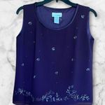 After Dark 2Pc Embroidered beaded sleeveless sheer lined purple Women's Suit 10P Photo 0