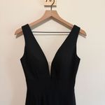 Zoey Grey New  Black Sleeveless Plunge Neck Gown Size 6 Photo 5