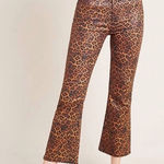 7 For All Mankind NWT Leopard-Print High-Rise Slim-Fit Kick Flare Jeans Photo 0