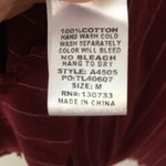 Umgee  • Red Striped Long Sleeve Shirt Dress with Pockets Fringe Hem Medium Photo 12