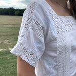 ZARA White Embroidered Lace Trim Dress with Side Vents Photo 11