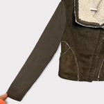 Anthropologie MARRAKECH Moto Jacket Size Small Sherpa Lined Faux Suede Brown Photo 3
