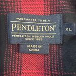 Pendleton Women's Plaid 100% Cotton Red Black Check Flannel Shirt XL Super Soft Photo 6