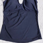 Island Waves Swim Tankini Moorea Adjustable Keyhole Halter Top Black Size 8 Photo 4