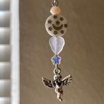 Handmade cherub/angel & Czech glass beads mix unique fairy dangle hair clip🌈⭐️🌙💖 Photo 1
