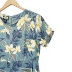 Tommy Bahama  Silk Maxi Dress Seafoam Tropical Long Sheath Size 4 | Small Vintage Photo 8