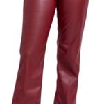 Judy Blue  Burgundy Red Faux Leather Tummy Control Straight Leg Pant 7 / 28 NEW Photo 0
