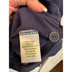 Lilly Pulitzer Women's  Navy Pima Cotton Ruffle Henley Blouse L Photo 3