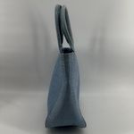 EXPRESS VTG Croc Embossed Purse Y2K 90s Leather Bag Square Clutch Tote Blue Photo 2