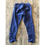 prAna  Knicker Misty Crop leggings Small Jacquard‎ Royal blue Ruched yoga Pants Photo 2