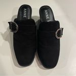 Anne Klein Iflex Isiea Mule Women 6.5 Black Block Heel Slip On Buckle Accent Photo 1